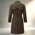 thumbnail image 6 of Hulanddfd Mens Coat Double Breasted Belted Trench Coat, Long Windbreaker with Pockets & Button Cuffs, Elegant Outerwear, 6 of 8