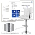thumbnail image 4 of Yaheetech Tall Bar Stools Set of 2 Modern Square PU Leather Adjustable BarStools Counter Height Stools with Arms and Back Bar Chairs 360° Swivel Stool White, 4 of 5