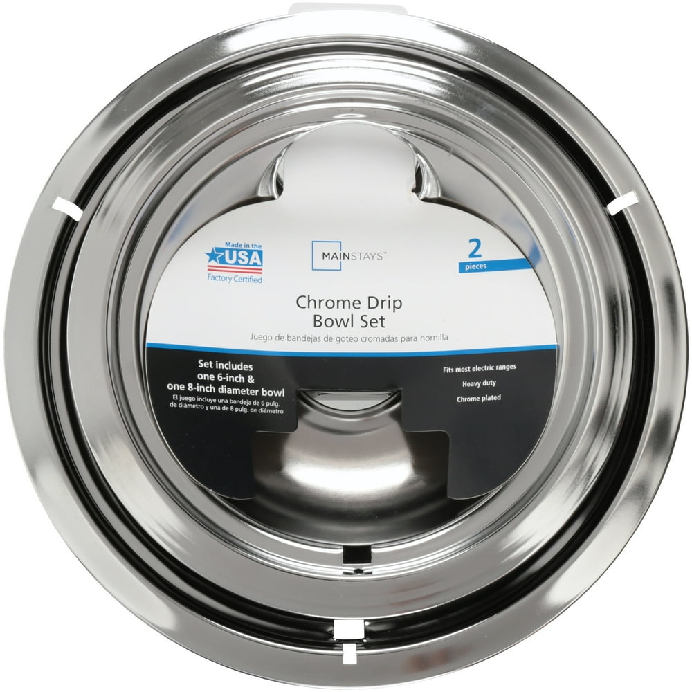 Mainstays Chrome Drip Bowl Set 2 Piece