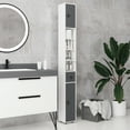 thumbnail image 6 of Kleankin Open Shelves Bathroom Storage Cabinet, Door Cabinets, Toilet Paper Cabinet, Gray, 6 of 9