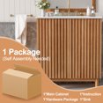 thumbnail image 4 of MODERNLUXE Meuble-Lavabo de Salle de Bain 29,9 Pouces avec Lavabo en Céramique, Armoire de Rangement de Salle de Bain Autoportante Style Ferme avec Tablette Réglable en Forme de U, Texture Grain de Bois et 2 Portes à Fermeture en Douceur pour Petit Espace, Naturel, 4 of 11
