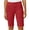 Red, variant on TAGOLD Shorts Plus Size for Womens Solid Color High Twill Hiking Bermuda Shorts Multi Functional Side Storage Pockets Elastic Waist Summer Office Bottoms