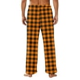 thumbnail image 5 of Mens Pajama Pants Warm Plaid Lounge Pj Bottoms for Men with Pockets Soft Ginger M, 5 of 5