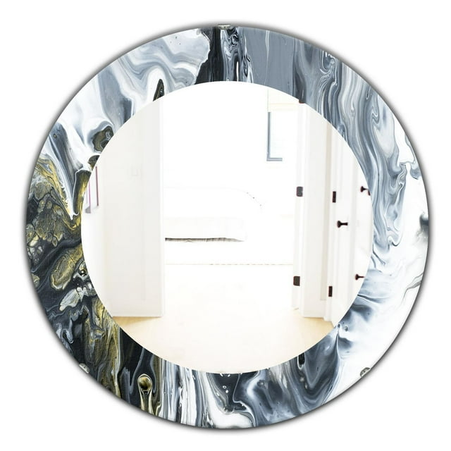 Designart 'Marbled Geode 13' Miroir Moderne Mid-Century - Miroir de Salle de Bain Ovale ou Rond - 32x32