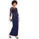 thumbnail image 1 of Adrianna Papell Mujeres Lentejuelas Illusion-Yoke Columna Vestido Vestido lightnavy 4 Adrianna Papell Gown, 1 of 2