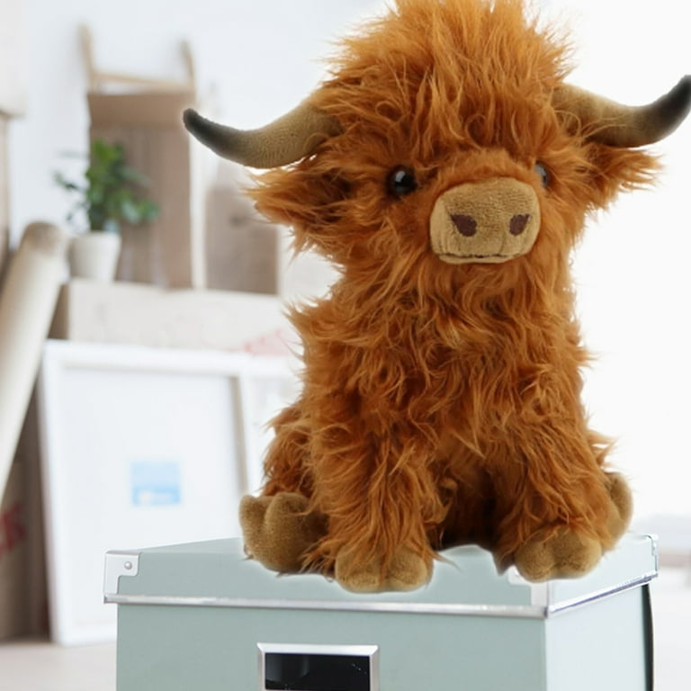 Cute Fluffy Bull Highland Cow Legend Plushie Realistic Plush Toy Fluffy Highland Cow Soft Toy Highland Cattle Plush Doll - 26