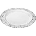 thumbnail image 2 of EcoQuality 7.5 inch Silver Plastic Round Salad Plates Pebble Design – Elegant Disposable Dinnerware for Weddings, Parties, and Events – Durable, Stylish, and Reusable Tableware (70), 2 of 2