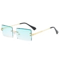 thumbnail image 1 of Decoration 1990s 20s Rectangular Frameless And Styles Frameless Square Glasses, 1 of 2