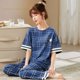 thumbnail image 1 of Conjunto de Pijama grande de manga corta para Mujer, ropa de dormir de punto con puntos de oso de dibujos animados, de algodón, elegante, 5XL, 1 of 4