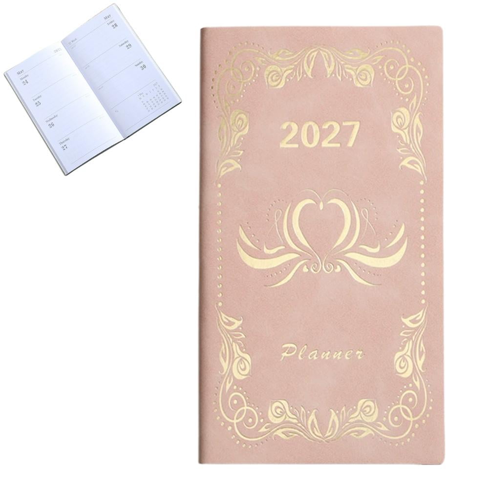 A6 Weekly Monthly Planner 2027 Pu Cover Notebook - 365 Daily Schedule Business Budget Calendar Book Academic Student Travel Journal, Portable for Office Professionals & College Students