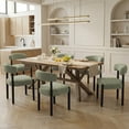 thumbnail image 4 of Usaint Mid Century Modern Dining Chairs Set of 6 Upholstered Fabric Kitchen Chairs with Solid Wood Legs for Dining Room Bedroom Study,Green, 4 of 7