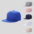 thumbnail image 2 of FUZHIQ Unisex Solid Color Flat Brim Snapback Hat Classic Hop Style Adjustable Baseball Cap Casual Street Fashion Headwear, 2 of 3