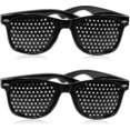 thumbnail image 1 of 2 Pcs Pinhole Glasses For Improving Vision, Black Unisex Eyesight Strengthening Pinhole Glasses, 1 of 2