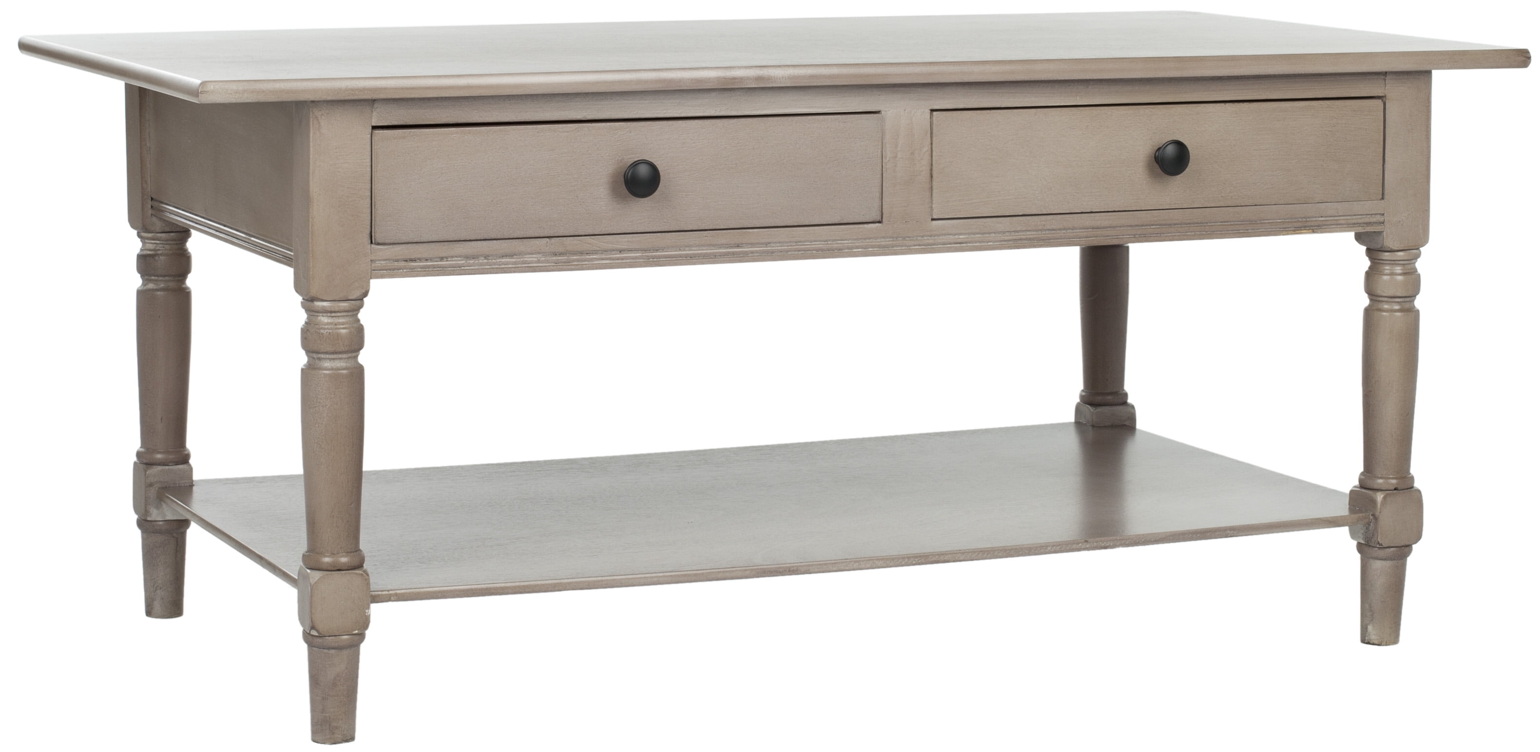 SAFAVIEH Boris Solid Contemporary 2 Drawer Coffee Table, Vintage Grey