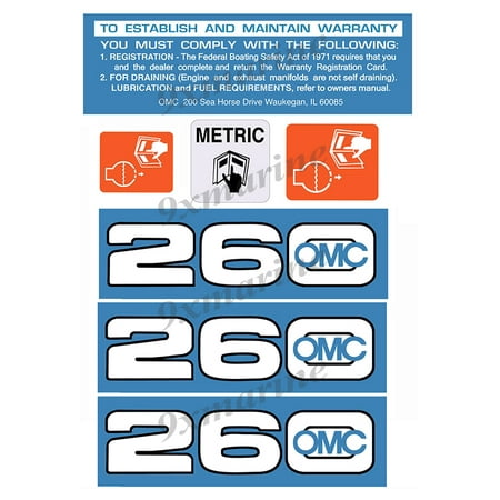 OMC Cobra and King Cobra Remastered Engine Sticker 260