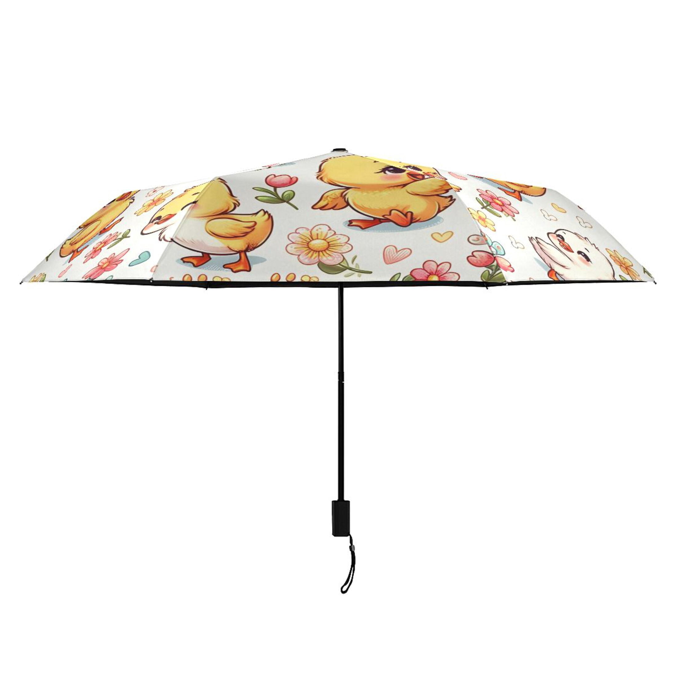 Little Cute Duck Compact Sun Umbrella Windproof Travel Umbrellas for Rain Strong Portable UV Protection