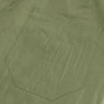 thumbnail image 4 of WWV Men Capri Pants Cropped Pants Men Pocket Drawstring Elastic Waist Trousers Solid Color Trendy Loose Weekend Travel Cotton Linen Pants Army Green L, 4 of 5
