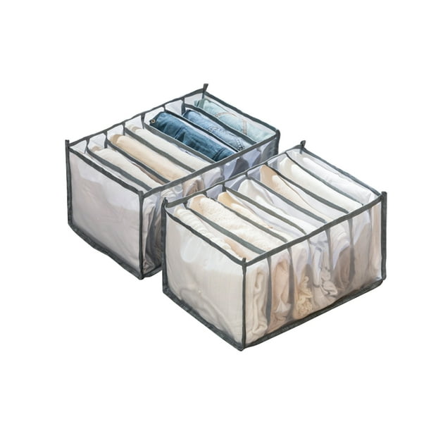 maskred 2 Pieces Wardrobe Clothes Storage Box Universal Closet Multigird Jeans Divider Bag