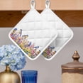 thumbnail image 2 of Spring Floral Pot Holders for Kitchen Heatproof Potholder, 4 Pack Summer Birds Botanical Fence Hot Pads Multipurpose Oven Pads Cloth Potholders Trivet for Cooking and Baking, 2 of 8