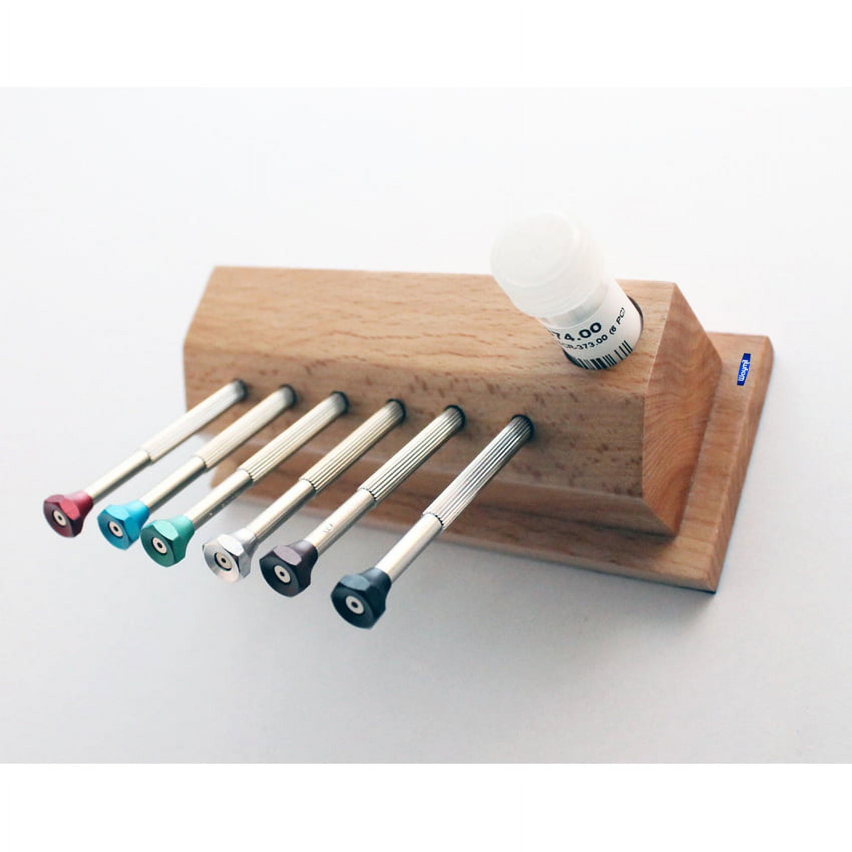 Screwdriver Set W/ Reversible Blade In Wooden Stand 6 Pc Set watchmaker tool