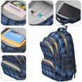 thumbnail image 4 of Blue and Black Checkered Pattern Backpack for School, Cute School Bag with Adjustable Shoulder Straps and Padded Back, 16.9"x12.6"x5.9", 4 of 5