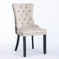thumbnail image 5 of Homy Casa Velvet Upholstered Dining Chairs Set of 2, Farmhouse Accent Chairs with Nailhead Trim, 5 of 8