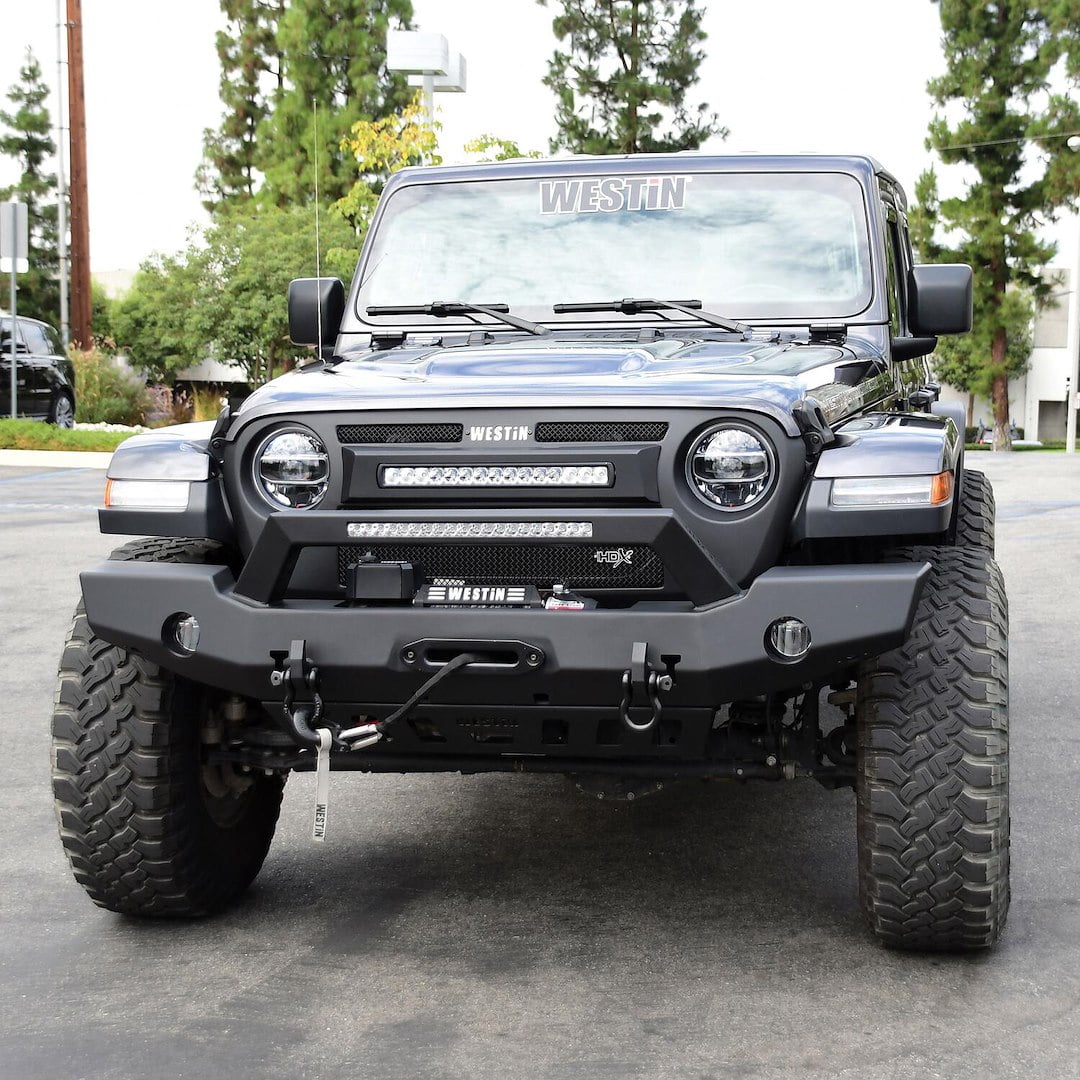 Westin WJ2 Full Width Front Bumper with LED Light Bar Mount