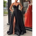 thumbnail image 1 of Vestido de novia de satén para primavera, para novia, para boda, de tubo, adelgazante, sencillo, largo hasta el suelo, para banquete, 1 of 2