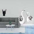 thumbnail image 2 of Estatua de gesto de rock, gesto de música rock, figuras de dedos de mano, estatua de cisne, escultura de animales de cerámica moderna, decoración, mat, 2 of 8
