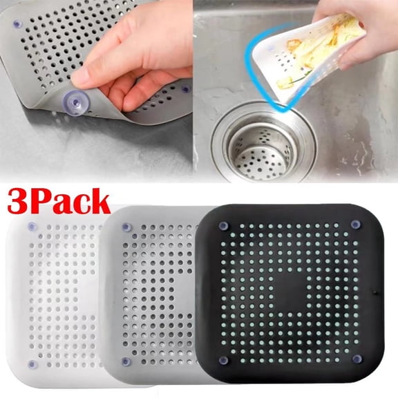 3-Pack Shower Drain Cover Perforated Easy to Install and Clean Set for Bathroom Tub and Kitchen
