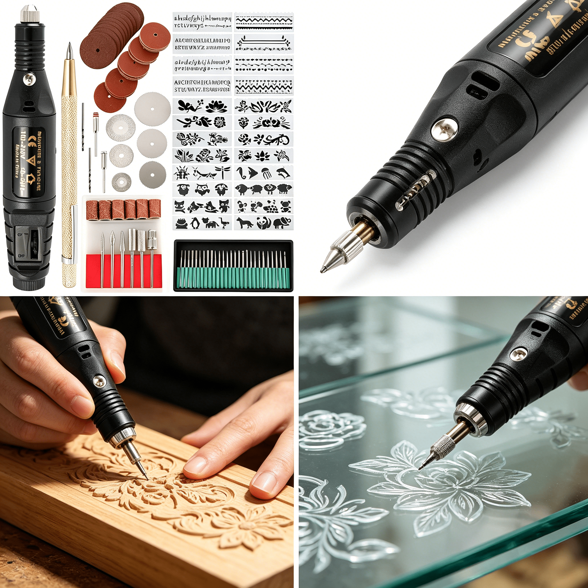 CURYMAY 2026 New 108Pcs Engraving Tool Kit Electric Micro Engraver Etching Pen Diy Rotary Tool Set with Scriber Pen Stencils Grinding Needles for Jewelry Glass Wood Metal Ceramic Plastic