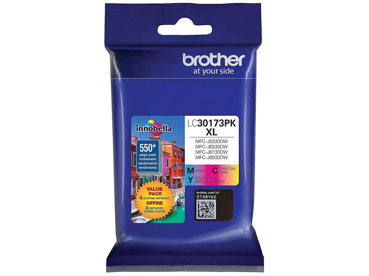 Brother LC30173PK Genuine 3 Pack High Yield Color Printer Ink Cartridges, 3  / Pack