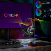 ONIKUMA Gaming Headset with Mic for Xbox One, PS4, Switch and PC, Surround Sound Over-Ear Gaming Headphones with Noise Cancelling Mic, RGB Lights, Volume Control for Smart Phone