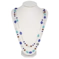 thumbnail image 6 of Bocar Long Statement 2-Strand Bead Boho Necklace with Chain for Women,37.8inch, Coral NK-10084-Diva-Blue, 6 of 7