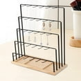thumbnail image 6 of Milageto 5 Tiers Earring Display Stand Holder Jewelry Hanger Rack Easy Assemble Tabletop with Hooks for Home Ear Studs Keychains Rings Black, 6 of 8
