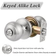 thumbnail image 3 of 1 Pack Keyed Alike Entry Door Knobs with Lock and Key Ball Door Knob Handles Entrance Door Lockset Brushed Nickel Finish, 3 of 6