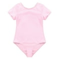 thumbnail image 5 of Yartina Kids Girls Short Sleeves Ballet Dance Gymnastics Leotard Clothing with Tied Skirt Pink L, 5 of 6