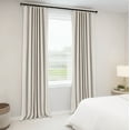 thumbnail image 3 of 100% Blackout Faux Linen Curtains for Livingroom Bedroom W50 X L63,2 Panels Set Thermal Insulated Curtains With Free 20 Ring Clips - Cream, 3 of 5