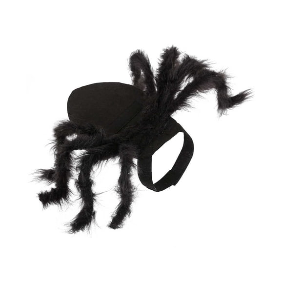 Leeye Grey Plush Spider Pet Size S, Realistic Furry Spider Cat Dog Outfit with 8 Soft Legs, Adjustable Halloween Cosplay Apparel for Small Cats Puppies
