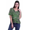 thumbnail image 2 of Moomaya Blouse d'Été Boho à Manches Courtes en Rayonne Imprimée pour Femmes, 2 of 5