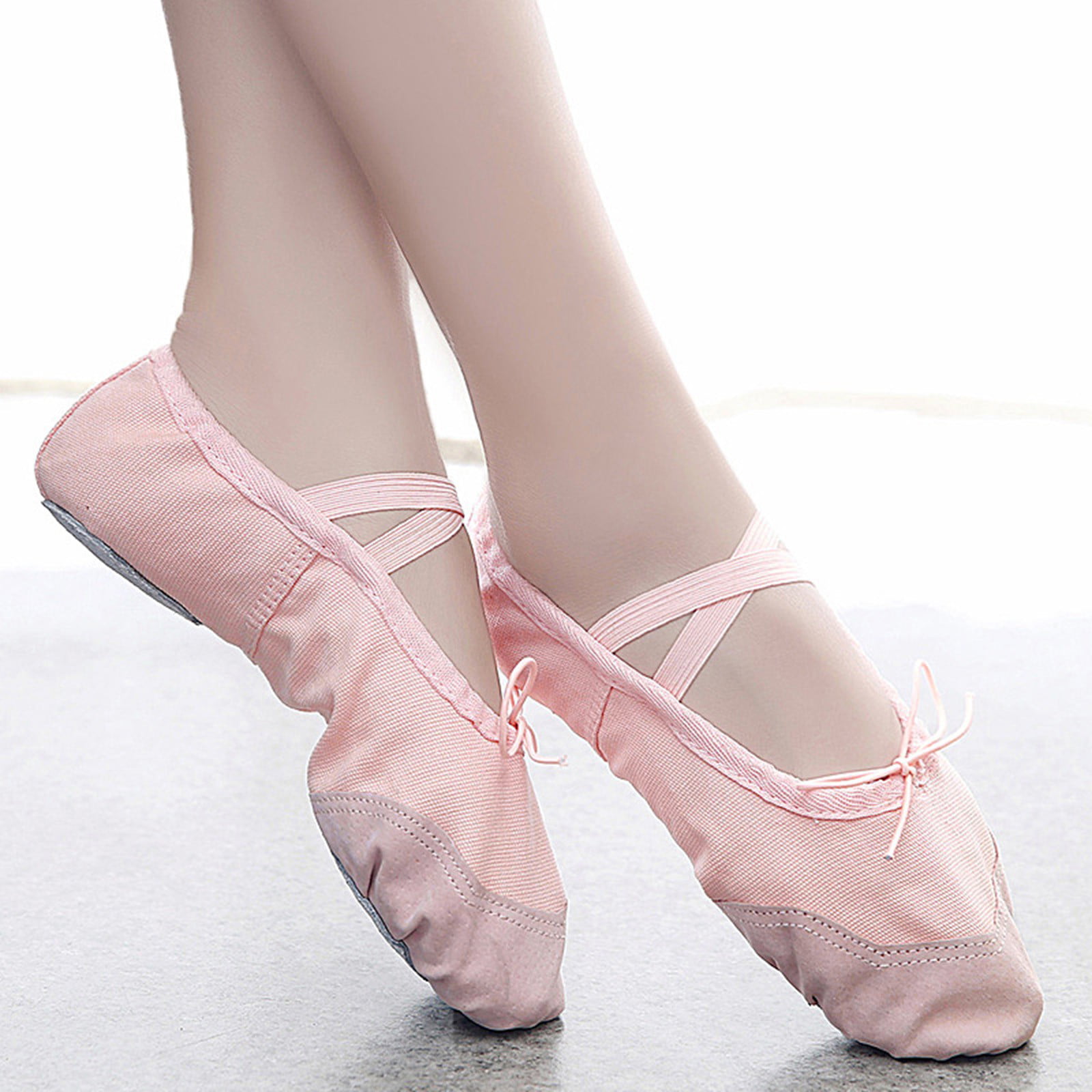 UK Ballet Shoes Full Sole Gymnastics Dance Flats Girls Adults Black 3 4 & 6 