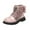 Pink, variant on Teen Girls Boots Round Head Keep Warm Wedge Boots Thick Bottom Western Style Fall and Winter Shoes for Girls Silver Size 4-4.5