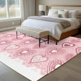 thumbnail image 5 of Valentine's Day Washable Area Rug 5 x 8 ft Pink Floral Love Heart, Soft Non Slip Rugs Stain Repellent Indoor Felt Carpet for Living Dining Room Bedroom Home Office, 5 of 9