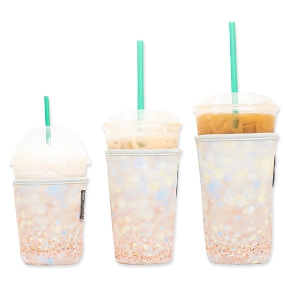 Baxendale and Co 3-Pack Insulating Sleeves for 16-32oz Cups - Gold Glitter