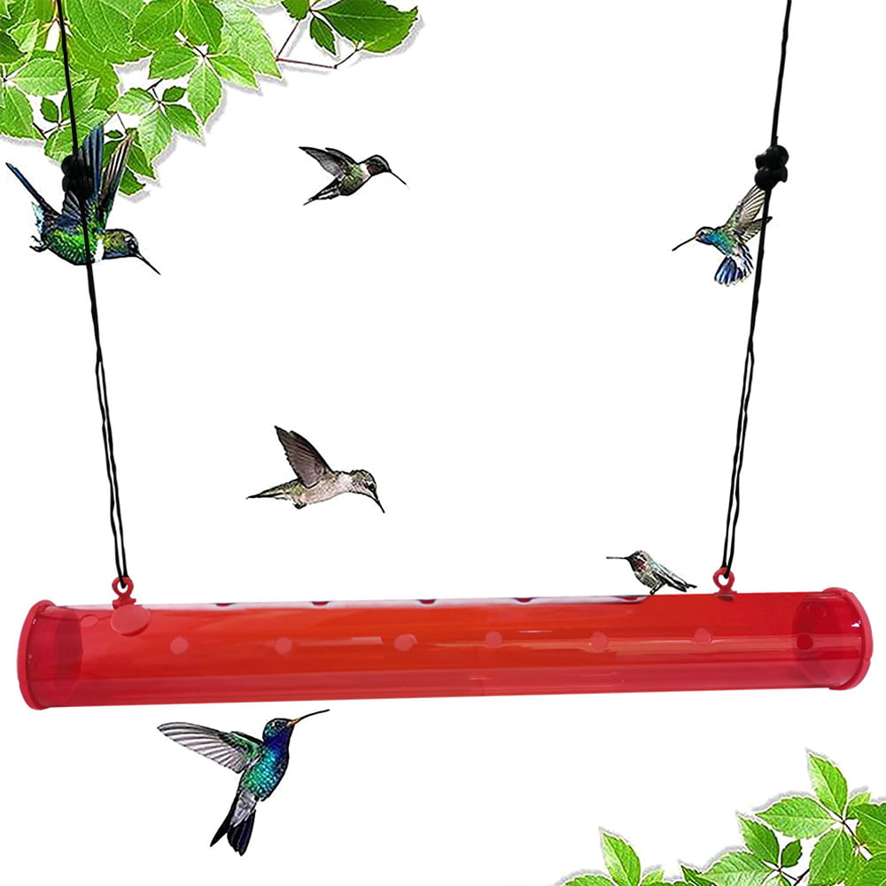 Best Hummingbird Feeder with Hole Birds Feeding Transparent Pipe Outdoor Garden 