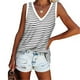 thumbnail image 1 of Sonducket Camiseta sin mangas con cuello en V para mujer Camiseta sin mangas de color casual para mujer Camiseta sin mangas con bloque en V Prendas para la parte del cuerpo raya blanca METRO, 1 of 6