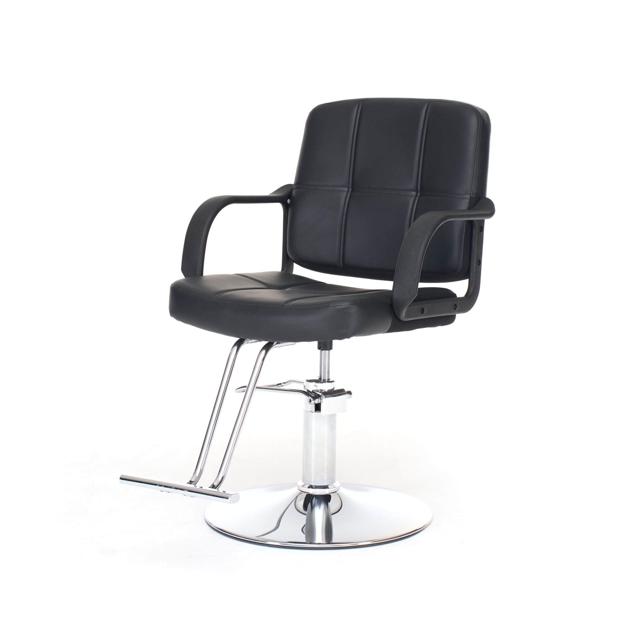 Noble House 360° Swivel Barber Chair, Hydraulic Height Adjustable, PU Upholstery, Black + Chrome