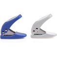 thumbnail image 2 of Single hole paper punch (blue+white), handheld portable punch, 10 sheets at a time, 2 of 5