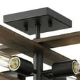 thumbnail image 3 of Progress Lighting, Boundary Collection, 4-Light Flush Mount, Matte Black, Open Frame, Grey Washed Oak., 3 of 9