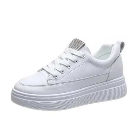 

Women‘s Casual Sneakers Thick-sole Inner-heightening Shoes Low Top Lace-up Skate Shoes